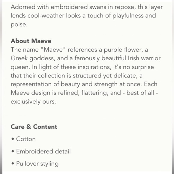 WORN on TV: NWT ANTHROPOLOGIE Maeve SWAN LAKE Embroidered Beaded Sweatshirt XS - Picture 13 of 13